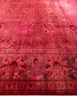 Overdyed Hand-Knotted Red Area Rug 12' 1" x 14' 10"