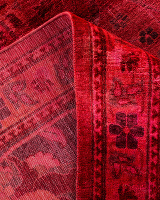 Overdyed Hand-Knotted Red Area Rug 12' 1" x 14' 10"