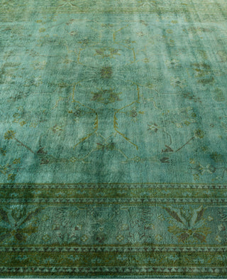 Contemporary Overdyed Wool Hand Knotted Green Area Rug 8' 1" x 10' 4"