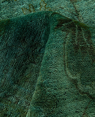 Contemporary Overdyed Wool Hand Knotted Green Area Rug 8' 1" x 10' 4"