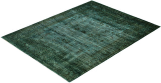 Contemporary Overdyed Wool Hand Knotted Green Area Rug 8' 1" x 10' 4"