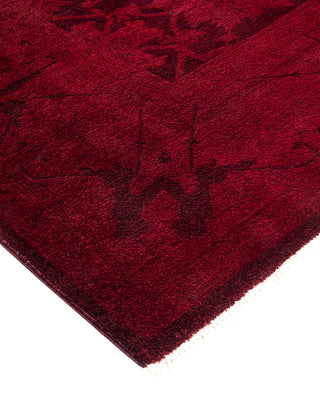 Modern Overdyed Hand Knotted Wool Red Area Rug 8' 4" x 10' 3"