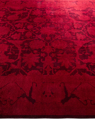 Modern Overdyed Hand Knotted Wool Red Area Rug 8' 4" x 10' 3"