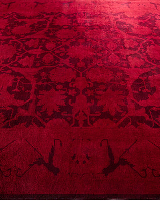 Contemporary Hand-Knotted Overdyed Red Area Rug 8' 4" x 10' 3"