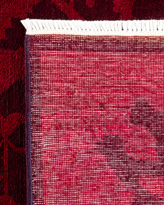 Contemporary Hand-Knotted Overdyed Red Area Rug 8' 4" x 10' 3"