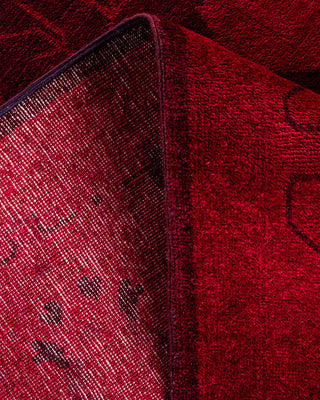 Contemporary Hand-Knotted Overdyed Red Area Rug 8' 4" x 10' 3"