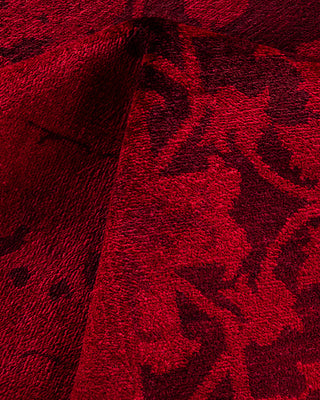 Contemporary Hand-Knotted Overdyed Red Area Rug 8' 4" x 10' 3"
