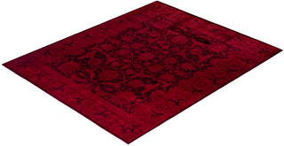 Modern Overdyed Hand Knotted Wool Red Area Rug 8' 4" x 10' 3"