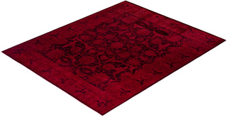 Contemporary Hand-Knotted Overdyed Red Area Rug 8' 4" x 10' 3"