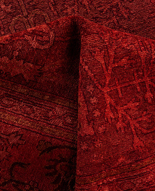 Overdyed One-of-a-Kind Wool Red Area Rug 5' 3" x 7' 10"