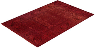 Overdyed One-of-a-Kind Wool Red Area Rug 5' 3" x 7' 10"