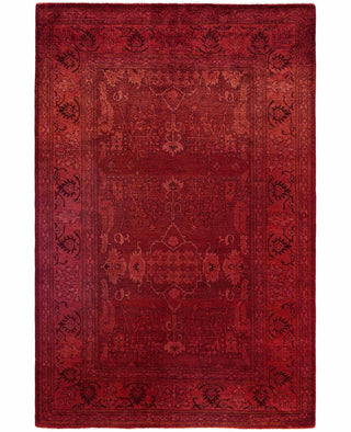 Overdyed One-of-a-Kind Wool Red Area Rug 5' 3" x 7' 10"