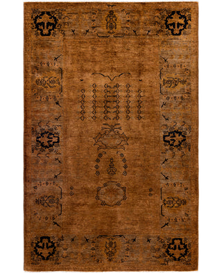 Overdyed One-of-a-Kind Wool Brown Area Rug 5' 2" x 7' 10"