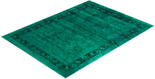 Contemporary Hand-Knotted Overdyed Green Area Rug 10' 1" x 13' 6"