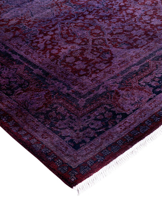 Contemporary Overyed Wool Hand Knotted Red Area Rug 5' 1" x 7' 10"
