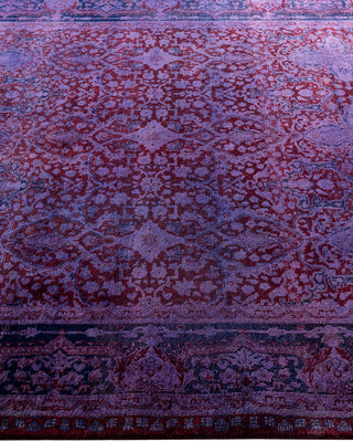 Contemporary Overyed Wool Hand Knotted Red Area Rug 5' 1" x 7' 10"
