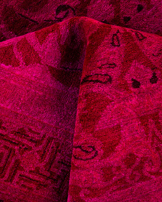 Overdyed Hand-Knotted Pink Area Rug 4' 2" x 6' 0"