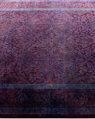 Contemporary Hand-Knotted Overdyed Red Area Rug 4' 3" x 6' 5"