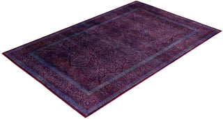 Contemporary Hand-Knotted Overdyed Red Area Rug 4' 3" x 6' 5"