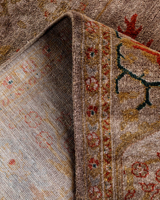 Contemporary Hand Knotted Overdyed Brown Area Rug 4' 4" x 6' 4"