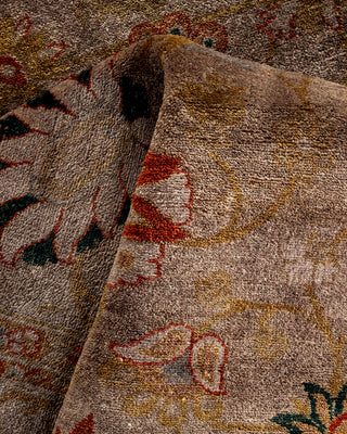 Contemporary Hand Knotted Overdyed Brown Area Rug 4' 4" x 6' 4"