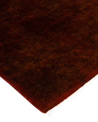 Contemporary Hand-Knotted Overdyed Brown Area Rug 3' 2" x 5' 8"