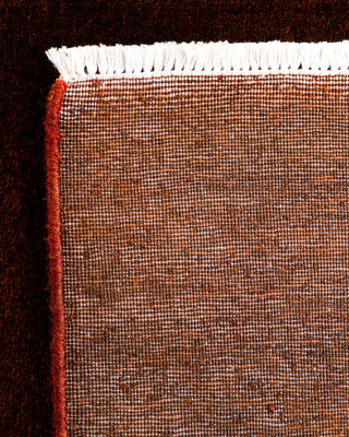 Contemporary Hand-Knotted Overdyed Brown Area Rug 3' 2" x 5' 8"