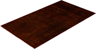Contemporary Hand-Knotted Overdyed Brown Area Rug 3' 2" x 5' 8"