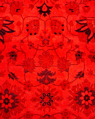 Contemporary Hand-Knotted Overdyed Pink Area Rug 3' 4" x 5' 6"