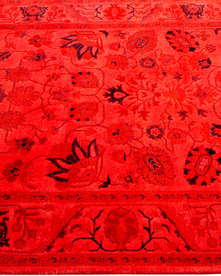Contemporary Hand-Knotted Overdyed Pink Area Rug 3' 4" x 5' 6"