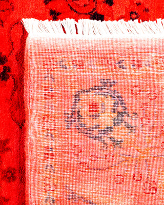 Contemporary Hand-Knotted Overdyed Pink Area Rug 3' 4" x 5' 6"