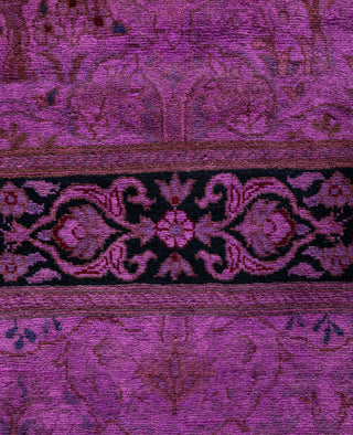Overdyed Hand-Knotted Wool Modern-Contemporary Purple Runner 3' 0" x 9' 1"