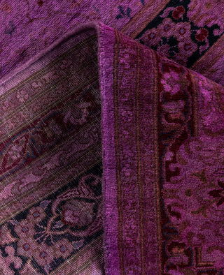 Overdyed Hand-Knotted Wool Modern-Contemporary Purple Runner 3' 0" x 9' 1"