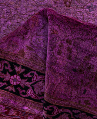 Overdyed Hand-Knotted Wool Modern-Contemporary Purple Runner 3' 0" x 9' 1"