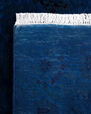 Fine Vibrance, One-of-a-Kind Hand-Knotted Runner Rug  - Navy, 3' 1" x 15' 1"