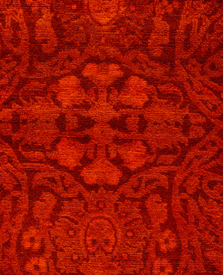 Contemporary Overdyed Wool Hand Knotted Orange Runner 3' 0" x 7' 6"