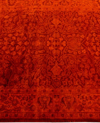 Contemporary Overdyed Wool Hand Knotted Orange Runner 3' 0" x 7' 6"