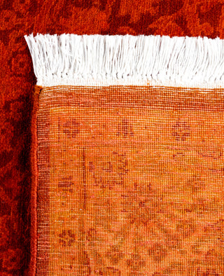 Contemporary Overdyed Wool Hand Knotted Orange Runner 3' 0" x 7' 6"