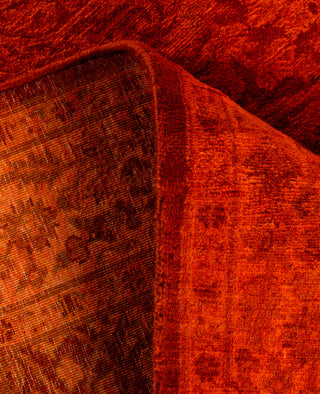 Contemporary Overdyed Wool Hand Knotted Orange Runner 3' 0" x 7' 6"