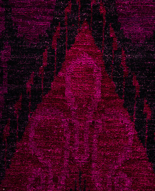 Overdyed Hand-Knotted Wool Modern-Contemporary Purple Area Rug 4' 0" x 6' 4"