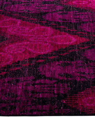 Overdyed Hand-Knotted Wool Modern-Contemporary Purple Area Rug 4' 0" x 6' 4"
