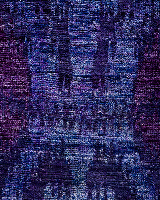Contemporary Hand-Knotted Overdyed Purple Runner 2' 7" x 6' 0"