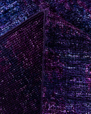 Contemporary Hand-Knotted Overdyed Purple Runner 2' 7" x 6' 0"
