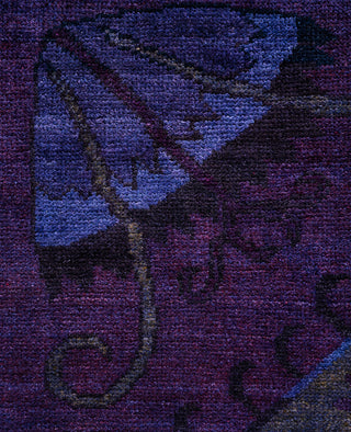 Overdyed One-of-a-Kind Wool Purple Square Area Rug 5' 1" x 5' 3"