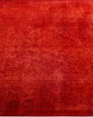 Contemporary Hand-Knotted Overdyed Orange Runner 2' 7" x 7' 10"