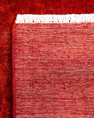 Contemporary Hand-Knotted Overdyed Orange Runner 2' 7" x 7' 10"
