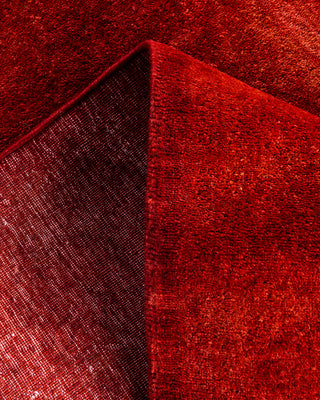 Contemporary Hand-Knotted Overdyed Orange Runner 2' 7" x 7' 10"