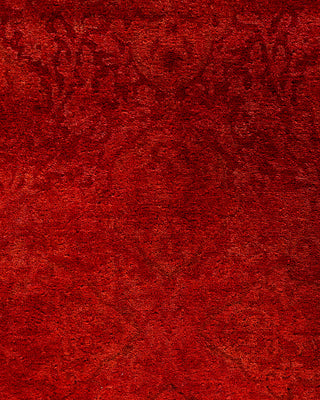 Contemporary Hand-Knotted Overdyed Orange Runner 2' 6" x 13' 6"