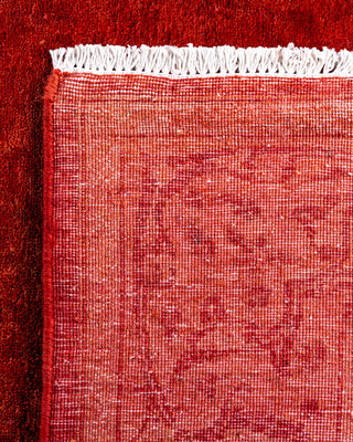 Contemporary Hand-Knotted Overdyed Orange Runner 2' 6" x 13' 6"