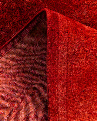 Contemporary Hand-Knotted Overdyed Orange Runner 2' 6" x 13' 6"
